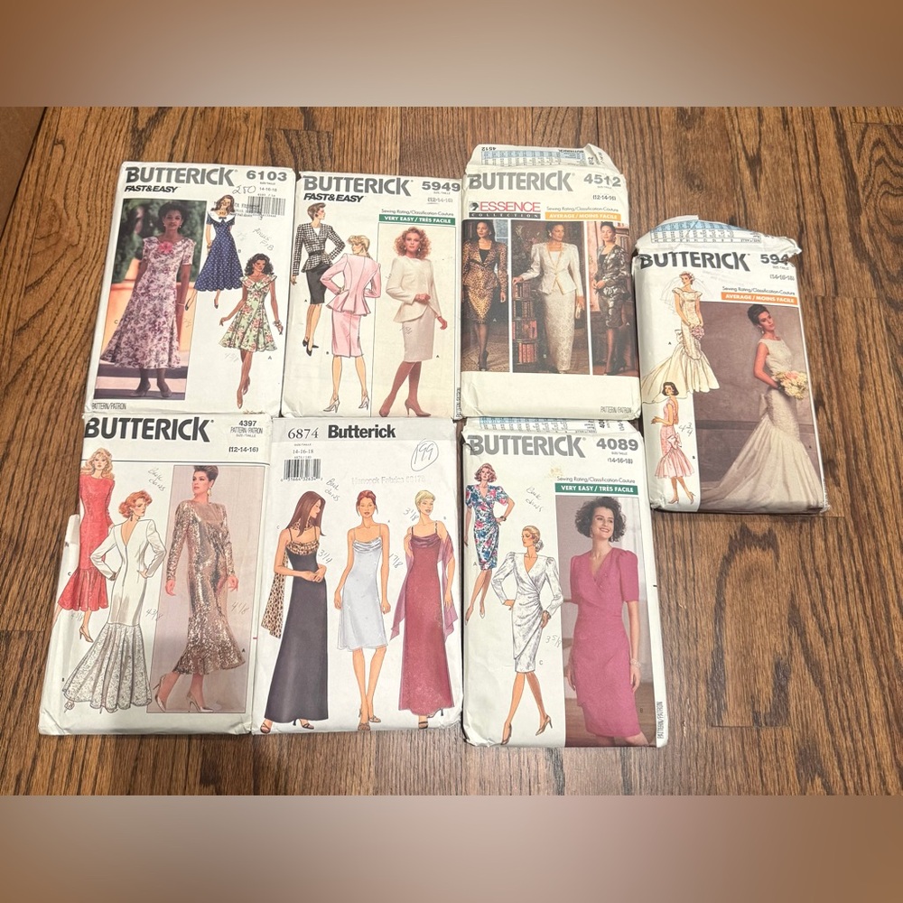 Lot of 7 Vintage Butterwick Patterns Women's 12-14-16-18 Variety Fast & Easy